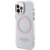 Guess GUHMP12MHTRMP iPhone 12/12 Pro 6.1 różowy/pink hard case Metal Outline Magsafe